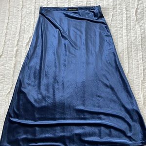 Royal Blue Midi Skirt Velvet